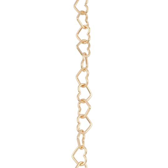 7.5&#x22; Gold Heart Charm Bracelet by Bead Landing&#x2122;